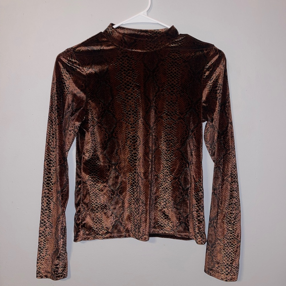 Velvet snake print top